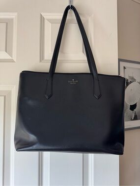 kate spade Black Leather Shoulder Tote
